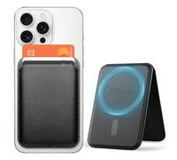 OCASE Porte-Cartes Magnétique, Support Réglable, Compatible avec MagSafe, Cuir Synthétique, pour ephone Séries 16/15/14/13/12 (Exclu Séries Mini), pour Galaxy Series S25 et Coque per MagSafe - Noir