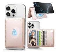OCASE Portefeuille Magnétique avec 5 Emplacements Cartes, Blocage RFID, Cuir Synthétique pour iPhone Séries 16/15/14/13/12 (Exclu Séries Mini) et Coque per MagSafe - Or Rose