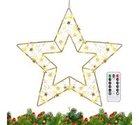 Ocastuted Décorations de fenêtre de Noël - 8 modes de décorations de vacances intérieures, étoiles lumineuses à suspendre avec minuteur, pour la maison, le salon, les vacances, les fêtes, les fêtes