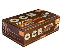 OCB 19823 ActivTips Slim Unbleached-7 mm Virgin Filtre à charbon actif avec bouchons en céramique 10 x 50 500 pièces, papier, moyen