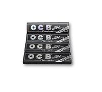 OCB Black Premium King Size Slim Rolling Papers + Filter Tips Papiers à rouler Papiers à Cigarettes Feuilles à fumer Pack de 4 livrets from SUDESH ENTERPRISES