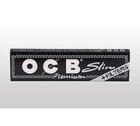 OCB Black Slim Papers with Filter Tips (10x32/32) Tips Black Filter by OCB