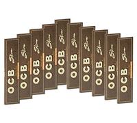 OCB Feuille à Rouler - Lot de 10 Carnet OCB Slim Virgin Paper non blanchi cigarette