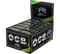 OCB Premium Rolls Slim Plus Tips - 24 Rolls + Tips dans la boîte, noir