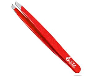 OCBA 4 pièces Pince à épiler les sourcils Pointe améliorée Pince à sourcils professionnelle avec revêtement antidérapant Pince pour épilation des poils Pince pointue (1 Pack Sparkeling Red)