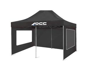 OCC MOTOR SPORT Lot de 2 tentes murales Noires avec fenêtre 3 x 2 40 mm 420 Oxford, Noir, 3 x 2 metros