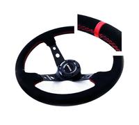 OCC MOTORSPORT VOLANT MODÈLE TRACK ALCANTARA AVEC BRAS NOIR - 90 MM VOLANT PLAT COMPLET - 350 MM (14 POUCES)