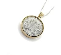 OCC Old Coin Cufflinks Pendentif solide 1930 6 pence porte-bonheur 95e anniversaire + une chaîne en argent sterling de 45,7 cm GLD, taille unique, plaqué or, autre type de fermoir