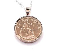 OCC Old Coin Cufflinks Pendentif solide 1936 porte-bonheur 89e anniversaire plus une chaîne en argent sterling de 45,7 cm Rose GLD, taille unique, plaqué or rose, autre type de fermoir