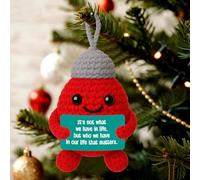 OCCdesign Décoration de Noël faite à la main en crochet - Citation inspirante de la famille et des amis - Cadeau de Noël pour couples, parents, amis