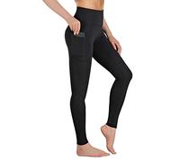 Occffy Legging de Sport Femme Pantalon de Yoga avec Poches Yoga Fitness Gym Jogging Taille Haute Leggings pour Femmes P107(Noir Matt, S)