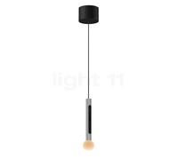 Occhio Coro Moon Sospeso Var Up Suspension LED tête argenté mat/cache-piton noir mat - 2.700-4.000 K - Occhio Air