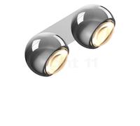 Occhio Io Giro Doppio Volt C Spot LED tête chrome brillant/cache-piton blanc mat - 3.000 K Ce luminaire comporte des modules à LED prémontés de classes énergétiques A A++, A+, A