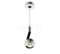 Occhio Io Sospeso Var Flat C Suspension LED tête blanc brillant/couverture blanc brillant/corps chrome brillant/pied blanc brillant - 3.000 K Ce luminaire comporte des modules à LED prémontés de class