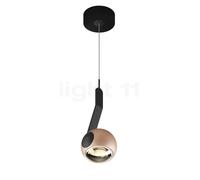 Occhio Io Sospeso Var Flat C Suspension LED tête dorée mate/couverture schwarz mat/corps schwarz mat/pied schwarz mat - 2.700 K Ce luminaire comporte des modules à LED prémontés de classes énergétique