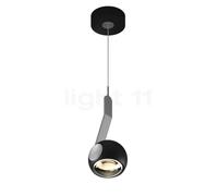 Occhio Io Sospeso Var Flat C Suspension LED tête noire mate/couverture chrom mat/corps chrom mat/pied noir mat - 2.700 K Ce luminaire comporte des modules à LED prémontés de classes énergétiques A