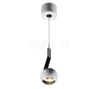 Occhio Io Sospeso Var Up C Suspension LED tête blanc brillant/couverture blanc brillant/corps chrome brillant/pied blanc brillant - 3.000 K Ce luminaire comporte des modules à LED prémontés de classes