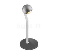 Occhio Io Tavolo C Lampe de table LED tête chrome mat/couverture blanc mat/corps blanc mat/pied chrome mat - 3.000 K Ce luminaire comporte des modules à LED prémontés de classes énergétiques A A++, A+