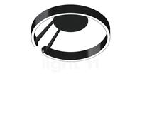 Occhio Mito Aura 40 Lusso Narrow Applique/Plafonnier LED tête black phantom/corps noir mat/couverture cuir noir - 2.700-4.000 K Ce luminaire comporte des modules à LED prémontés de classes énergétique