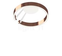 Occhio Mito Aura 40 Lusso Narrow Applique/Plafonnier LED tête or rose/corps blanc mat/couverture cuir blanc - 2.700-4.000 K - Occhio Air Ce luminaire comporte des modules à LED prémontés de classes én