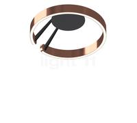 Occhio Mito Aura 40 Lusso Narrow Applique/Plafonnier LED tête or rose/corps noir mat/couverture cuir gris - 2.700-4.000 K Ce luminaire comporte des modules à LED prémontés de classes énergétiques A A+