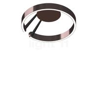 Occhio Mito Aura 40 Lusso Narrow Applique/Plafonnier LED tête phantom/corps noir mat/couverture cuir marron - 2.700-4.000 K - Occhio Air Ce luminaire comporte des modules à LED prémontés de classes én