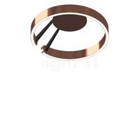 Occhio Mito Aura 40 Lusso Wide Applique/Plafonnier LED tête or rose/corps noir mat/couverture cuir marron - 2.700-4.000 K - Occhio Air Ce luminaire comporte des modules à LED prémontés de classes éner