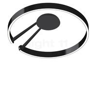 Occhio Mito Aura 60 Lusso Narrow Applique/Plafonnier LED tête black phantom/corps noir mat/couverture cuir gris - 2.700-4.000 K