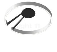 Occhio Mito Aura 60 Wide Applique/Plafonnier LED tête argenté mat/corps noir mat - 2.700-4.000 K Ce luminaire comporte des modules à LED prémontés de classes énergétiques A A++, A+, A