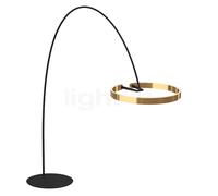Occhio Mito Largo Lampadaire arc LED tête bronze/pied noir mat - 2.700-4.000 K
