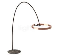 Occhio Mito Largo Lusso Lampadaire arc LED tête or rose/Body Leder braun/pied marbre brun - 2.700-4.000 K