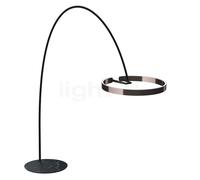 Occhio Mito Largo Lusso Lampadaire arc LED tête phantom/corps cuir noir/pied marbre noir - 2.200-3.500 K