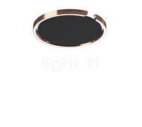 Occhio Mito Soffitto 40 Up Lusso Wide Applique/Plafonnier LED tête or rose/couverture cuir gris - 2.700-4.000 K - DALI Ce luminaire comporte des modules à LED prémontés de classes énergétiques A