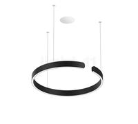Occhio Mito Sospeso 60 Fix Flat Table Suspension encastrée LED tête noir mat/cache-piton blanc mat - 2.700-4.000 K - Occhio Air Ce luminaire comporte des modules à LED prémontés de classes énergétique