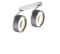 Occhio Più Alto 3d Doppio Volt S30 Spot LED 2 foyers tête chrome mat/cache-piton blanc mat/couverture blanc - 3.000 K Ce luminaire comporte des modules à LED prémontés de classes énergétiques A A