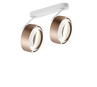 Occhio Più Alto 3d Doppio Volt S30 Spot LED 2 foyers tête doré mat/cache-piton blanc mat/couverture blanc - 3.000 K Ce luminaire comporte des modules à LED prémontés de classes énergétiques A