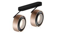 Occhio Più R Alto 3d Doppio Volt B Spot LED 2 foyers tête doré mat/cache-piton noir mat/couverture noir mat - 2.700 K Ce luminaire comporte des modules à LED prémontés de classes énergétiques A A++, A