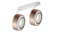 Occhio Più R Alto 3d Doppio Volt C100 Spot LED 2 foyers tête dorée mate/cache-piton blanc mat/couverture blanche mate - 3.000 K Ce luminaire comporte des modules à LED prémontés de classes énergétique