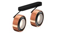 Occhio Più R Alto 3d Doppio Volt C100 Spot LED 2 foyers tête or rose/cache-piton noir mat/couverture noir mat - 2.700 K Ce luminaire comporte des modules à LED prémontés de classes énergétiques A