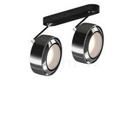 Occhio Più R Alto 3d Doppio Volt S80 Spot LED 2 foyers tête chrome brillant/cache-piton noir mat/couverture chrome brillant - 3.000 K Ce luminaire comporte des modules à LED prémontés de classes énerg