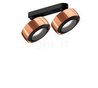 Occhio Più R Alto Doppio Volt B Spot LED 2 foyers tête or rose/cache-piton noir mat/couverture noir mat - 2.700 K Ce luminaire comporte des modules à LED prémontés de classes énergétiques A A