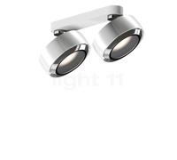 Occhio Più R Alto Doppio Volt S100 Spot LED 2 foyers tête blanc brillant/cache-piton blanc mat/couverture chrome brillant - 3.000 K Ce luminaire comporte des modules à LED prémontés de classes énergét