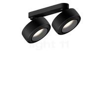 Occhio Più R Alto Doppio Volt S100 Spot LED 2 foyers tête noire mate/cache-piton noir mat/couverture noir mat - 3.000 K Ce luminaire comporte des modules à LED prémontés de classes énergétiques A