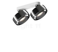 Occhio Più R Alto Doppio Volt S30 Spot LED 2 foyers tête chrome brillant/cache-piton blanc mat/couverture chrome brillant - 3.000 K Ce luminaire comporte des modules à LED prémontés de classes énergét