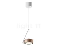 Occhio Sento Filo Var Up D Suspension LED tête dorée mate/corps blanc mat/cache-piton blanc mat - 3.000 K - Occhio Air Ce luminaire comporte des modules à LED prémontés de classes énergétiques A