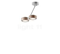 Occhio Sento Soffitto Doppio 30 Up D Plafonnier LED 2 foyers tête dorée mate/corps blanc mat/cache-piton blanc mat - 2.700 K - Occhio Air Ce luminaire comporte des modules à LED prémontés de classes é