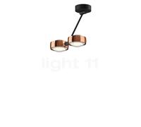 Occhio Sento Soffitto Doppio 30 Up D Plafonnier LED 2 foyers tête or rose/corps noir mat/cache-piton noir mat - 2.700 K - Occhio Air Ce luminaire comporte des modules à LED prémontés de classes énergé