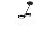 Occhio Sento Soffitto Doppio 30 Up E Plafonnier LED 2 foyers tête black phantom/corps noir mat/cache-piton noir mat - 2.700 K - Occhio Air Ce luminaire comporte des modules à LED prémontés de classes 
