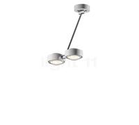 Occhio Sento Soffitto Doppio 40 Up D Plafonnier LED 2 foyers tête blanc brillant/corps chrome brillant/cache-piton blanc brillant - 2.700 K Ce luminaire comporte des modules à LED prémontés de classes