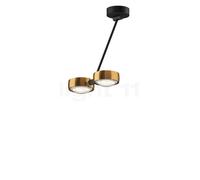 Occhio Sento Soffitto Doppio 40 Up E Plafonnier LED 2 foyers tête bronze/corps noir mat/cache-piton noir mat - 3.000 K - Occhio Air Ce luminaire comporte des modules à LED prémontés de classes énergét